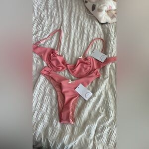 Dippin daisy pink bikini set